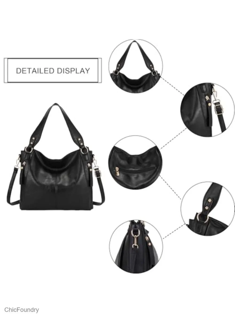 Women's Hobo Handbags Set of 2 with Wallet, RFID Blocking, Faux Leather Tote